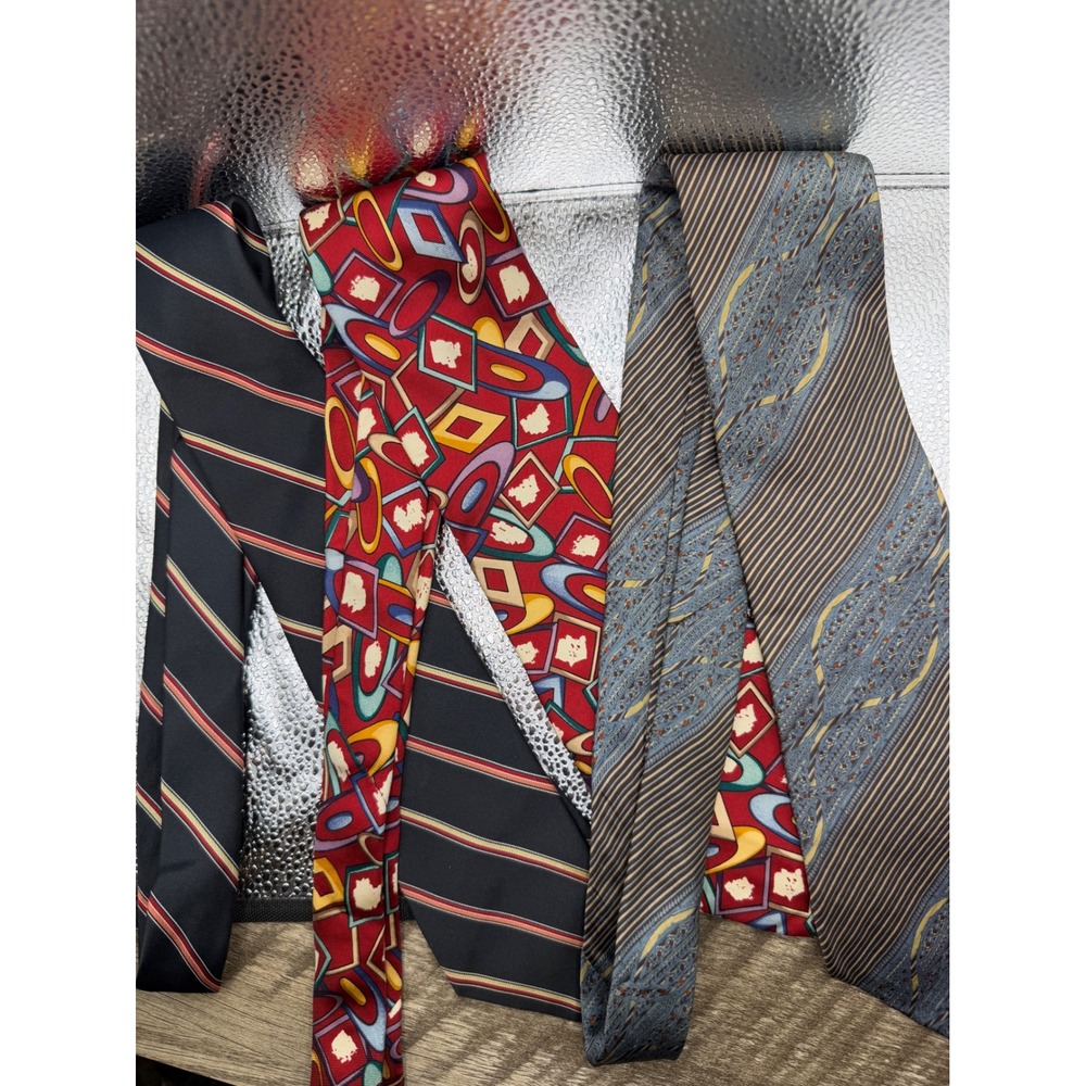 Vintage Mens Tie Lot 3 2727 Collection JT Beckett x'Andrini Silk Blend Patterns